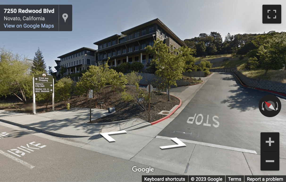 Street View image of 7250 Redwood Drive, 300, Woodside Office Center, Novato, California, USA