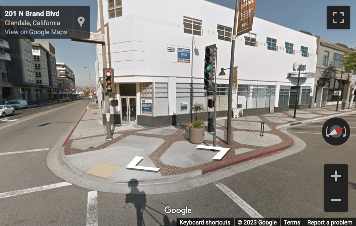 Street View image of 201 North Brand Boulevard, Suite 200, California, Downtown Glendale