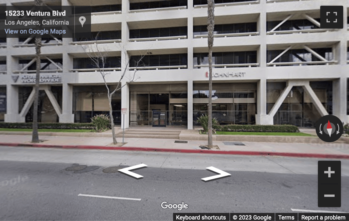 Street View image of 15233 Ventura Boulevard, Suite 500, Galleria, Sherman Oaks, California, USA