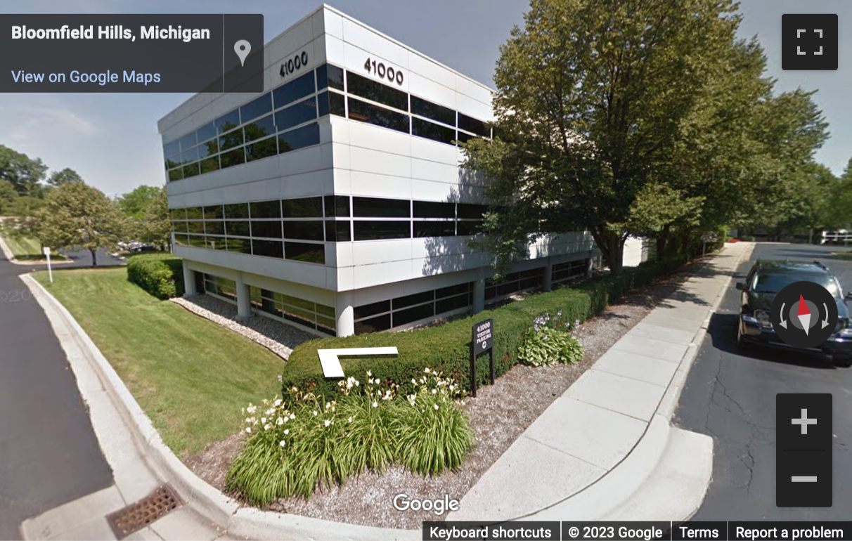 Street View image of 41000 Woodward Avenue, Suite 350, Stoneridge Office Park, Bloomfield Hills