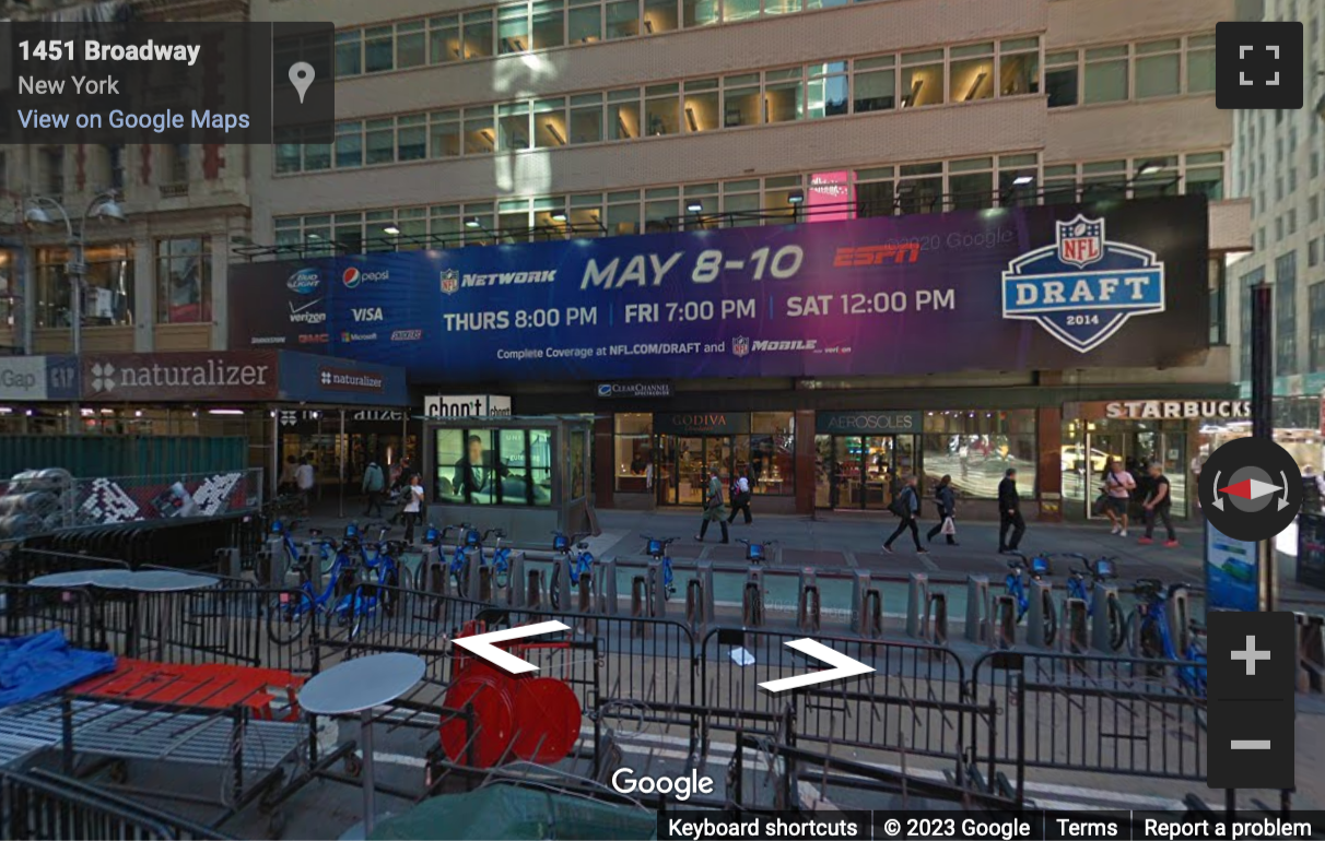 Street View image of 1460 Broadway, Times Square, New York, New York State, USA