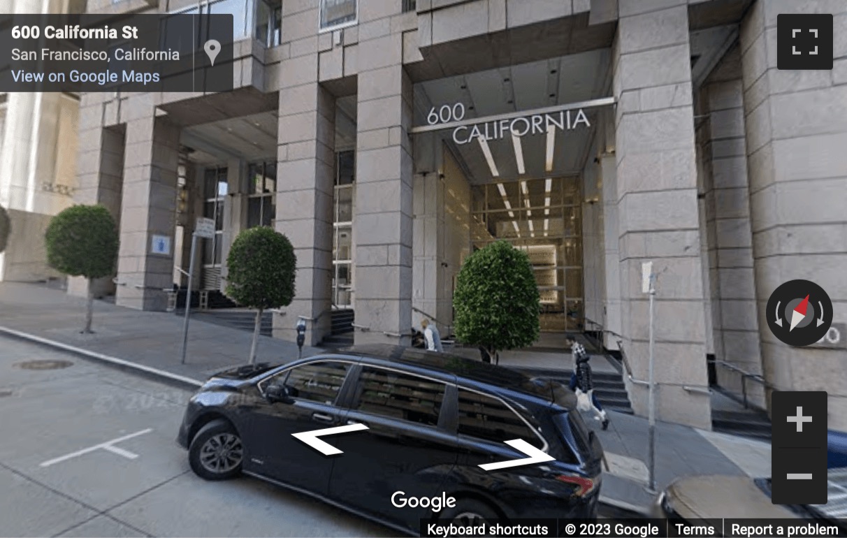 Street View image of 600 California Street, San Francisco, California, USA