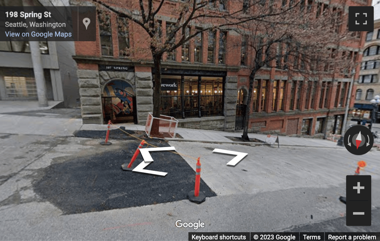 Street View image of 107 Spring Street, Seattle, Washington, USA