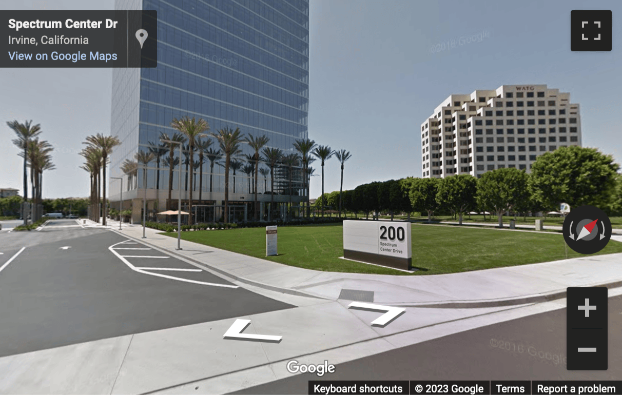 Street View image of 200 Spectrum Centre Drive, 3rd and 4th Floors, Irvine, California, USA