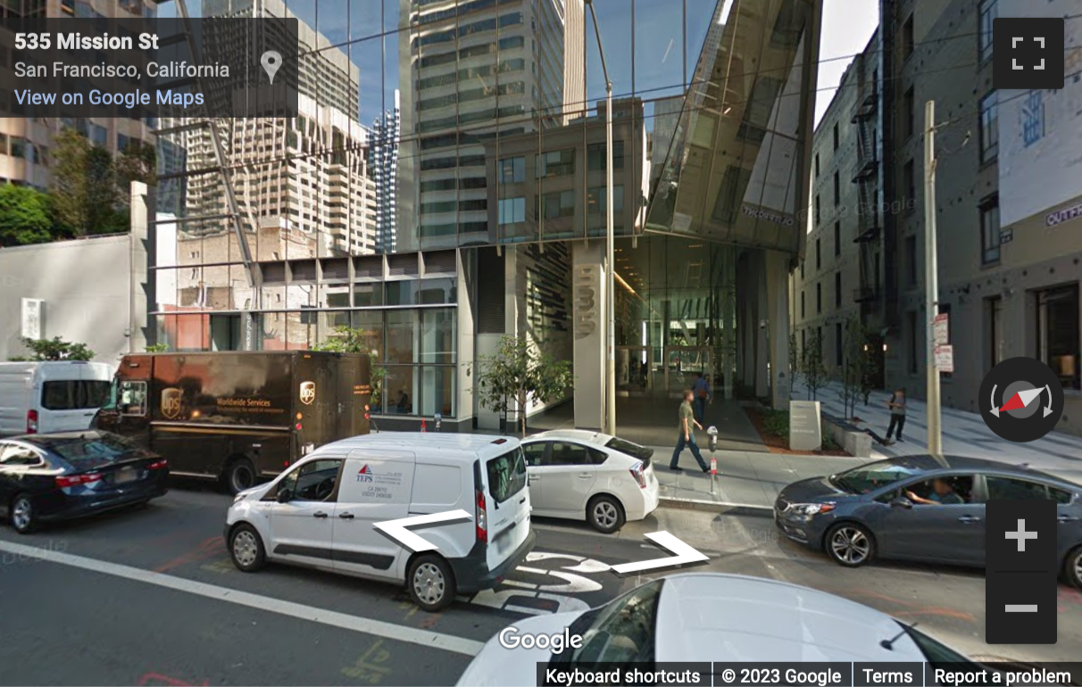 Street View image of 535 Mission St, 14th floor, San Francisco, California, USA