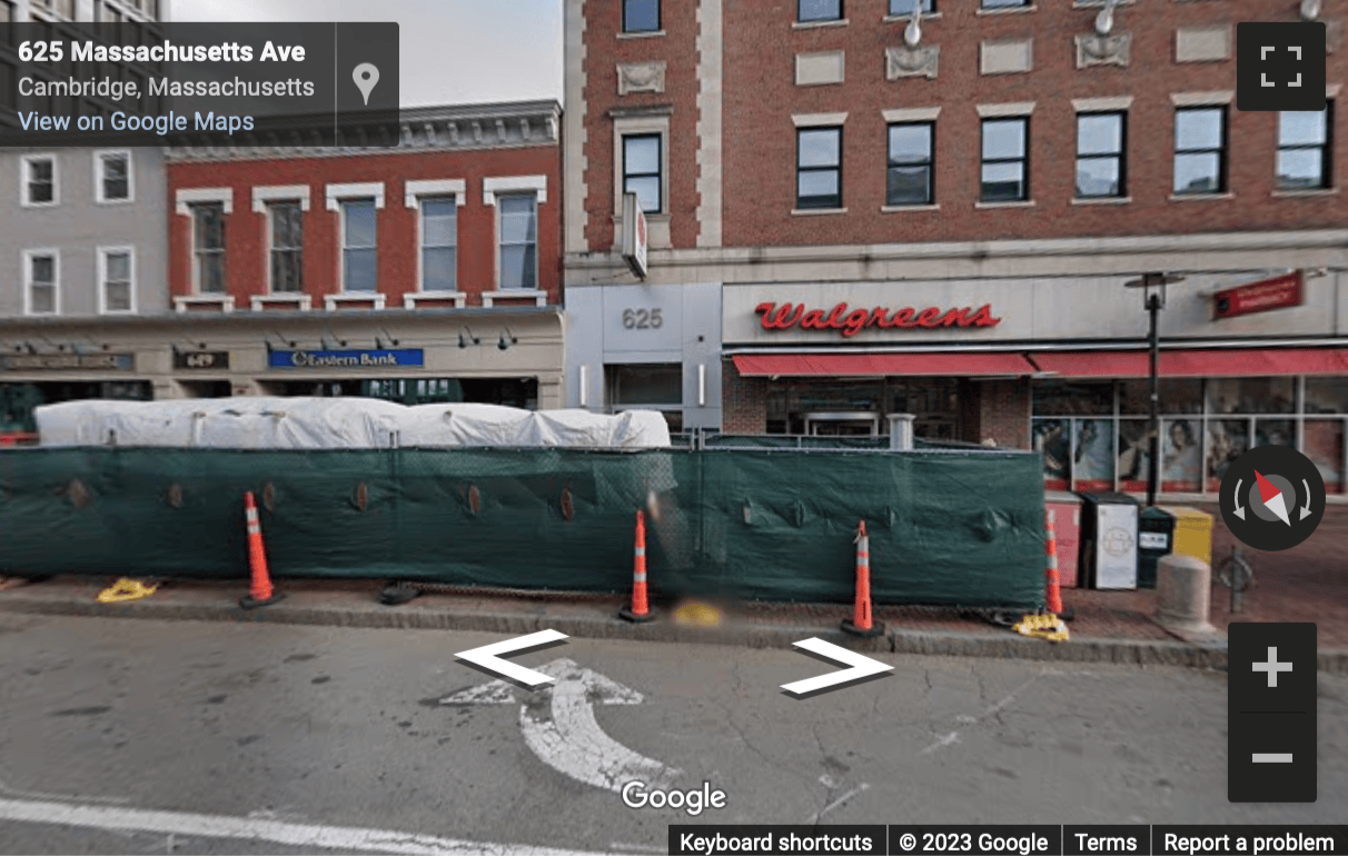 Street View image of 625 Massachusetts Avenue, Mass Ave. , Cambridge (Massachusetts), Massachusetts, USA