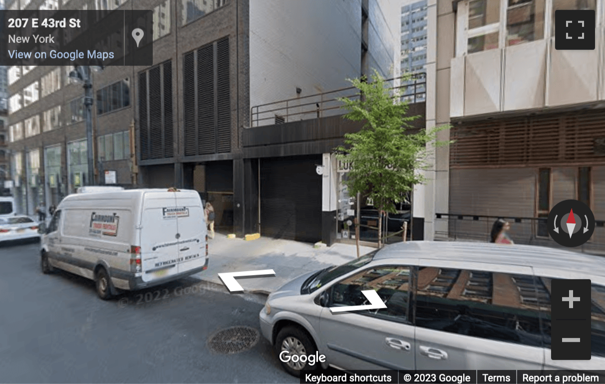 Street View image of 211 East 43rd Street, Floor 7, New York, New York State, USA