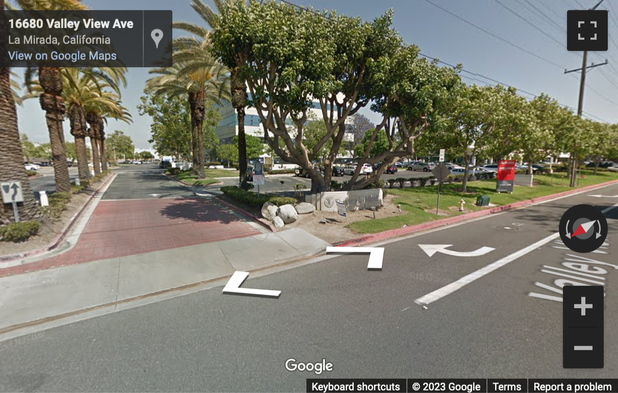 Street View image of 16700 Valley View, Suite 300, La Mirada, CA, California, USA