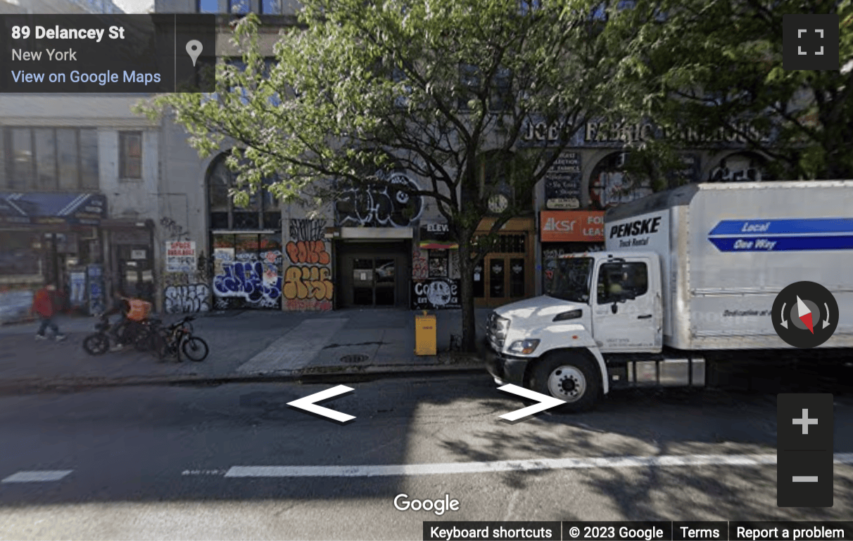 Street View image of 85 Delancey Street, 2nd Floor, New York, New York State, USA
