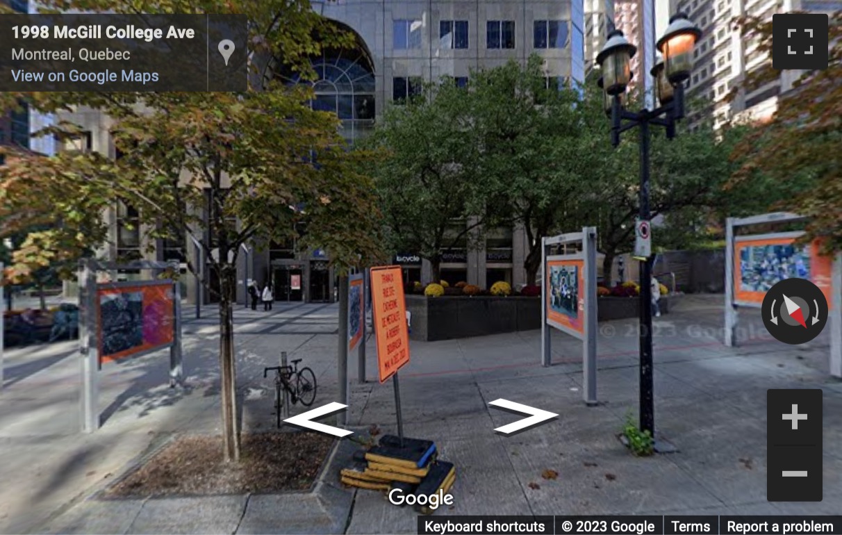 Street View image of 2000 McGill College Avenue, 6th Floor, Montreal, Quebec, Canada
