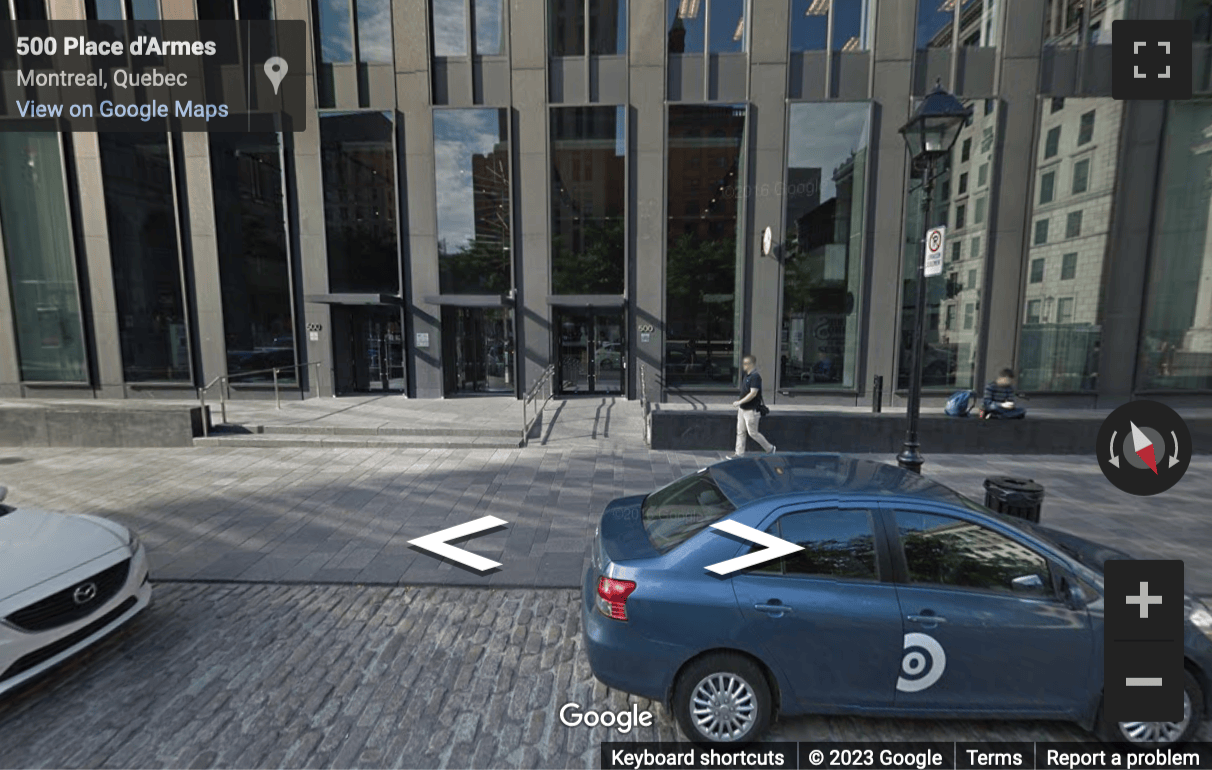 Street View image of 500 Place d’Armes, Suite 1800, Montreal, Quebec, Canada