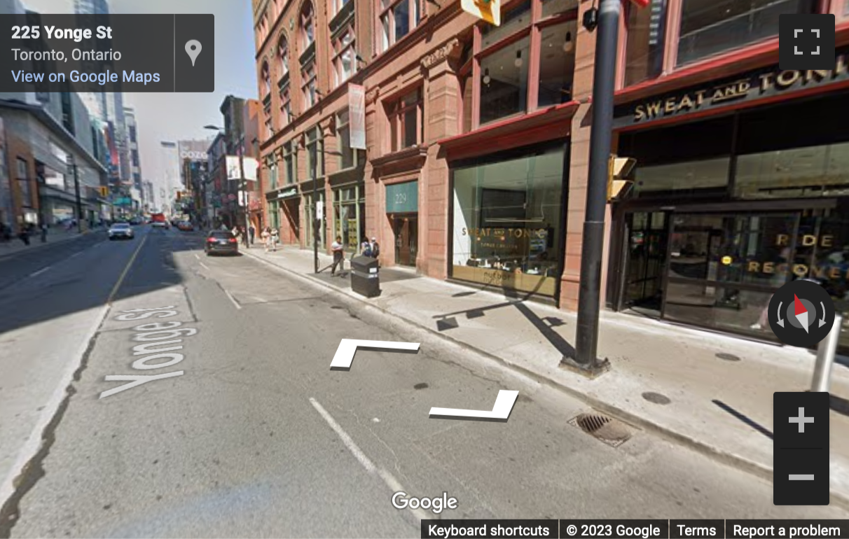 Street View image of 229 Yonge Street, Suite 400, Yonge & Shuter Business Center, Toronto