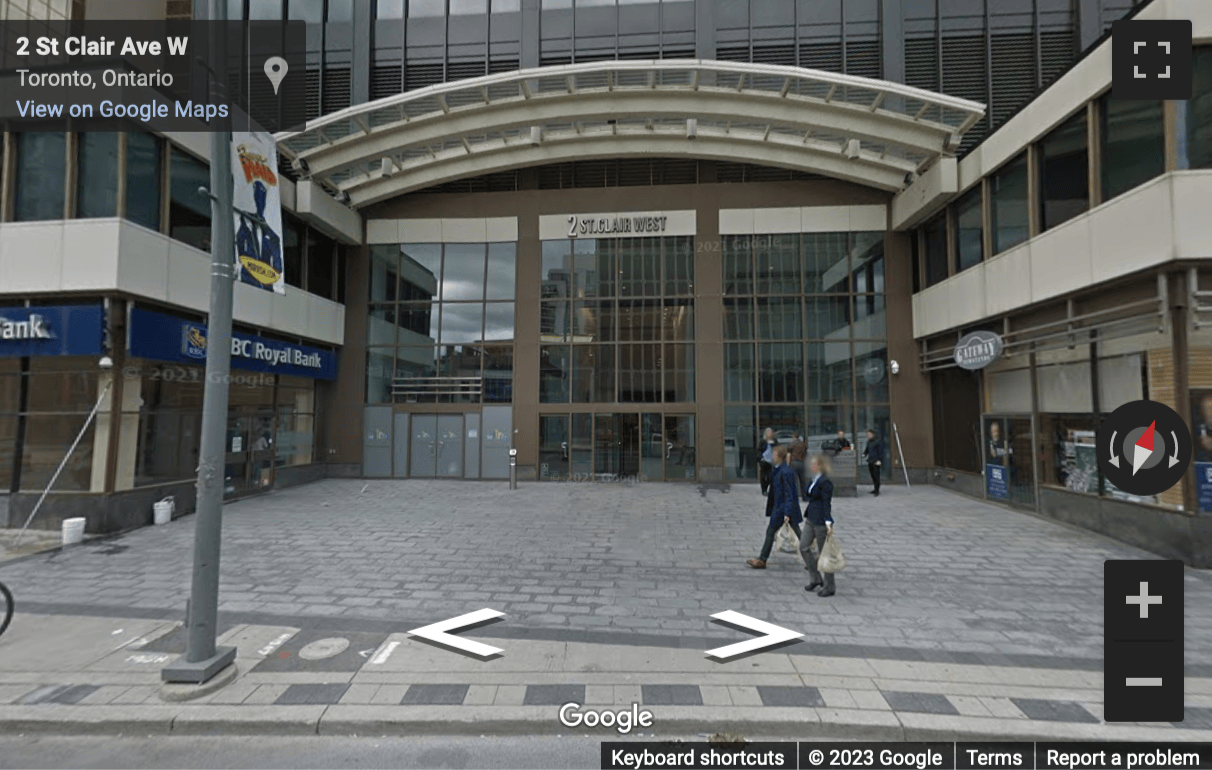 Street View image of 2 St. Clair Avenue West, 18th Floor, Yonge & St. Clair, Toronto, Ontario, Canada