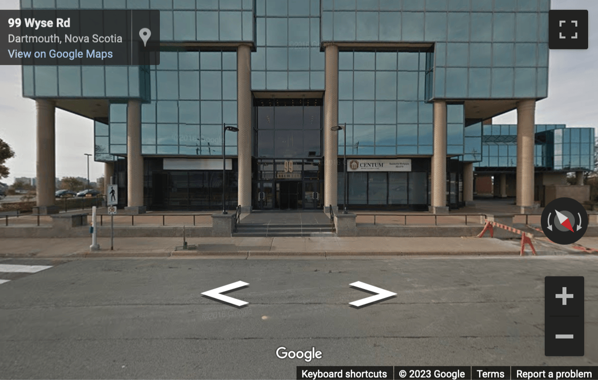 Street View image of 99 Wyse Road, Suite 1100, Dartmouth, Nova Scotia, Canada