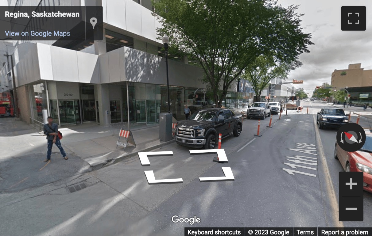 Street View image of 2010, 11th Avenue, 7th Floor, City Center, Royal Bank Building, Regina
