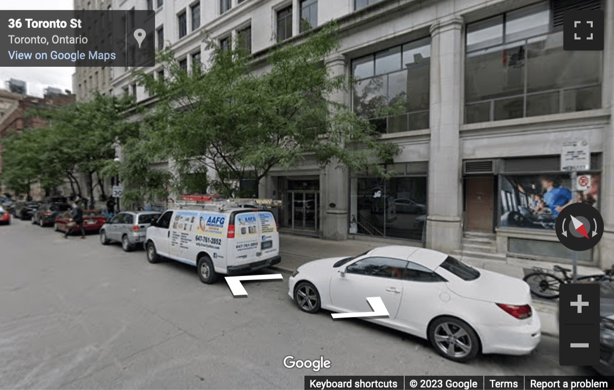 Street View image of 36 Toronto Street, Suite 850, Toronto, Ontario, Canada