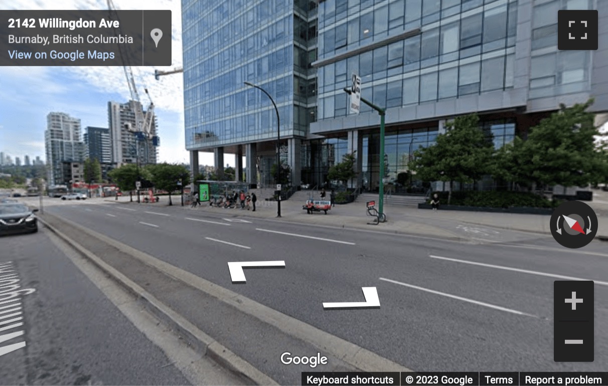Street View image of 2025 Willingdon Avenue, Unit 9000, Solo District, Burnaby, British Columbia, Canada