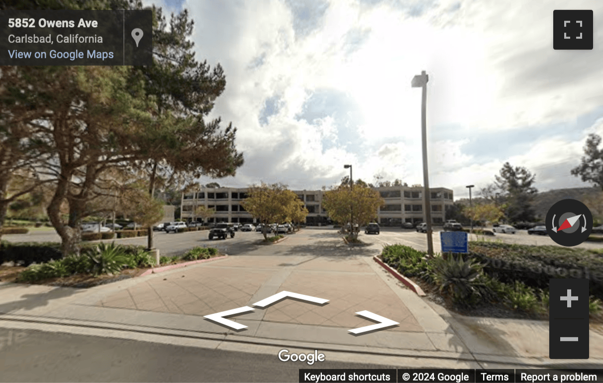 Street View image of 5857 Owens Avenue, Carlsbad, near McClellan-Palomar Airport