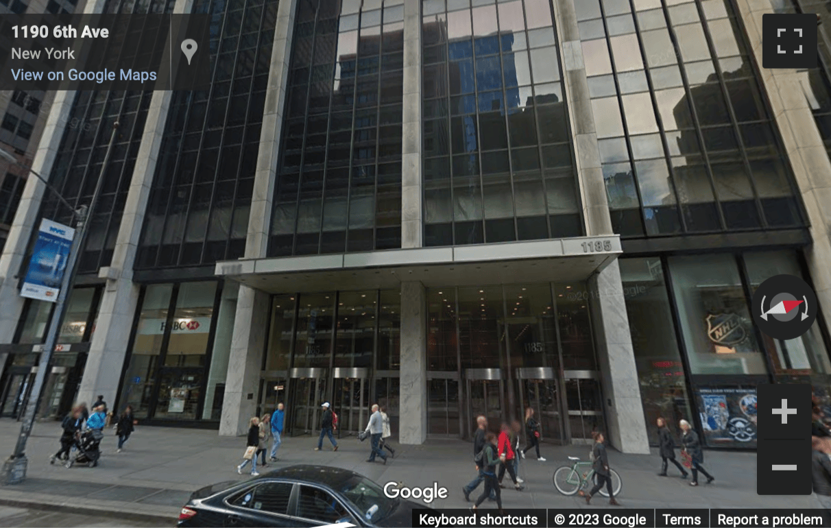 Street View image of 1185 Avenue of the Americas, New York City, New York State