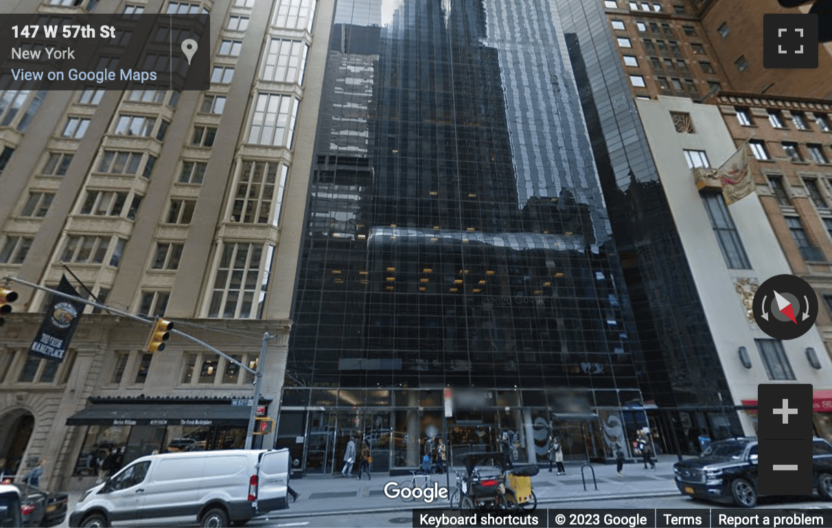 Street View image of 142 W 57th Street, New York City - near Central Park