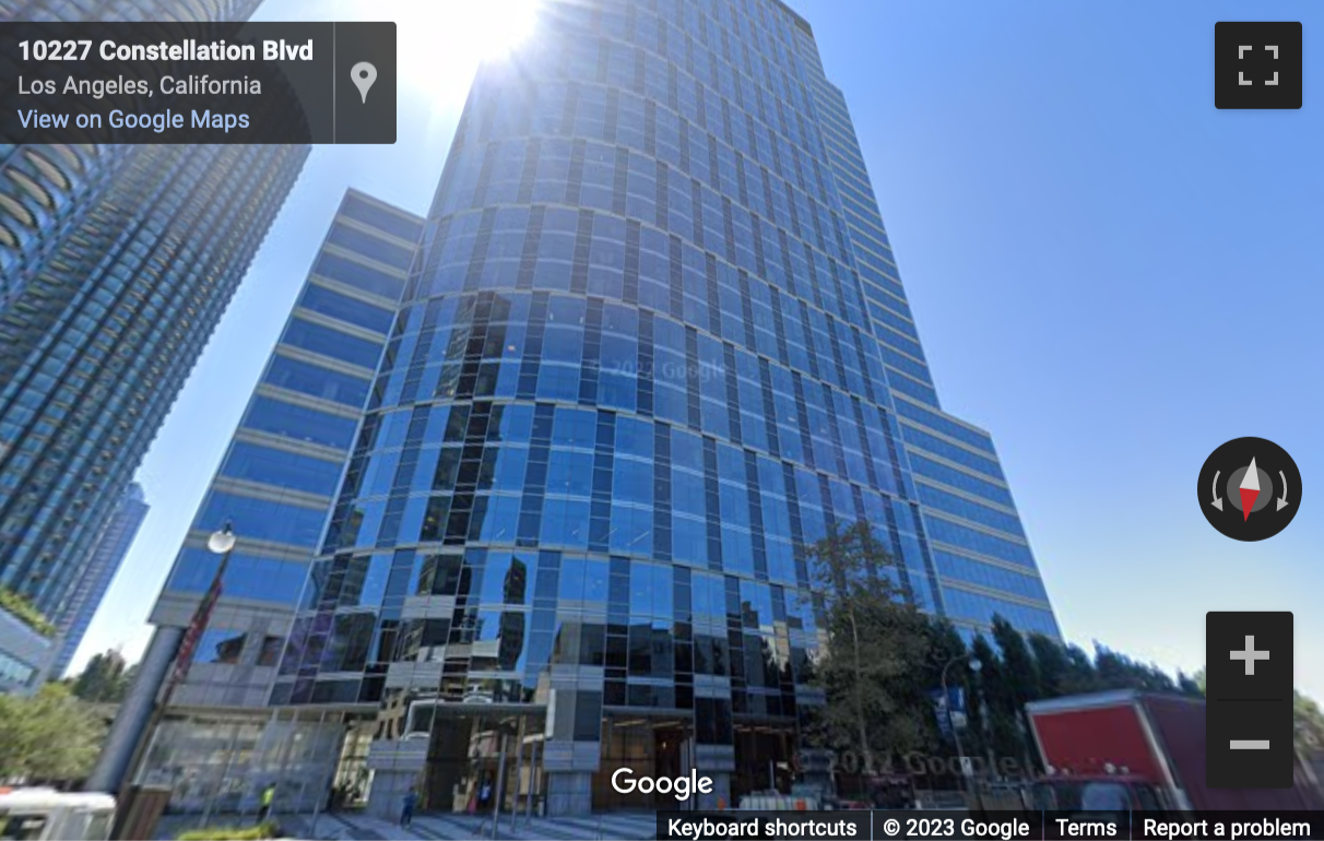 Street View image of 10250 Constellation Blvd, Los Angeles, California
