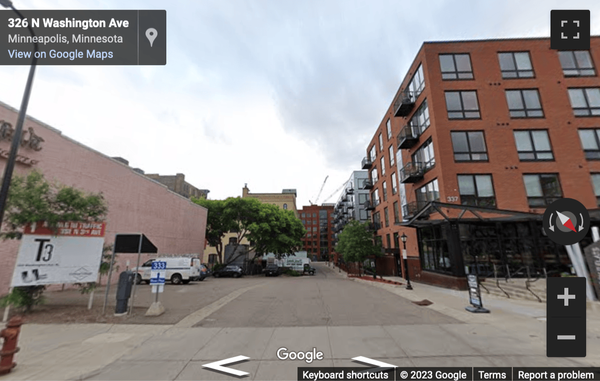 Street View image of 323 Washington Avenue North, Minneapolis, Minnesota