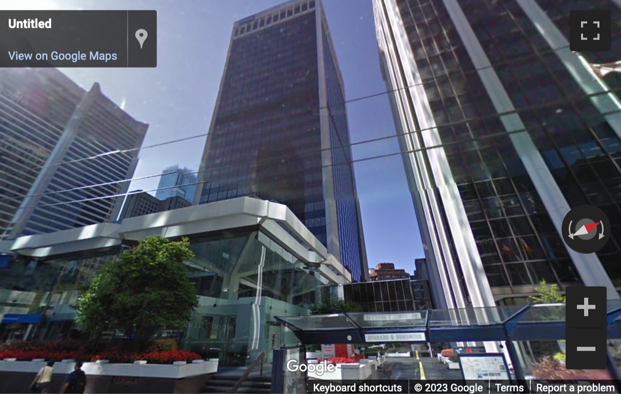Street View image of 595 Burrard Street, Vancouver, British Columbia