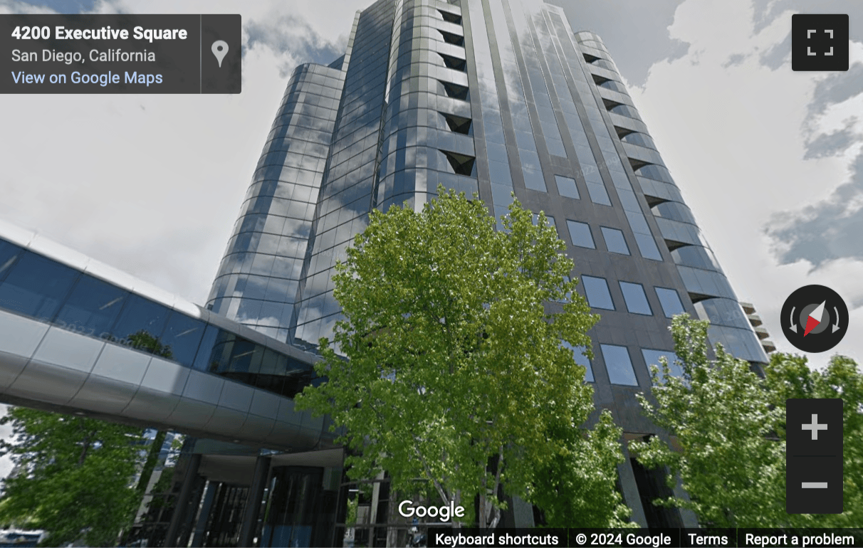 Street View image of 4225 Executive Square, Suite 600, San Diego, California