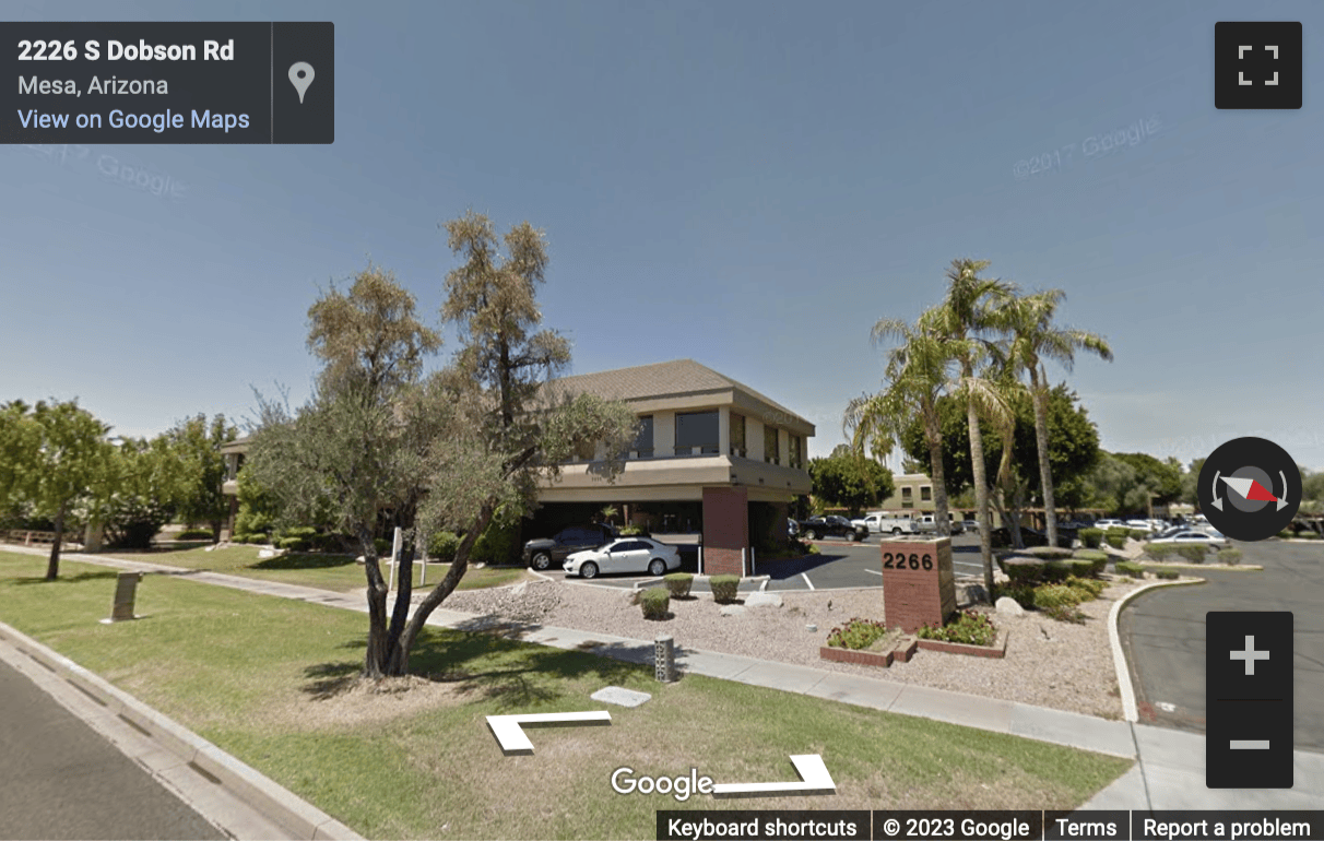 Street View image of 2266 South Dobson Road, Suite 200, Mesa, Arizona
