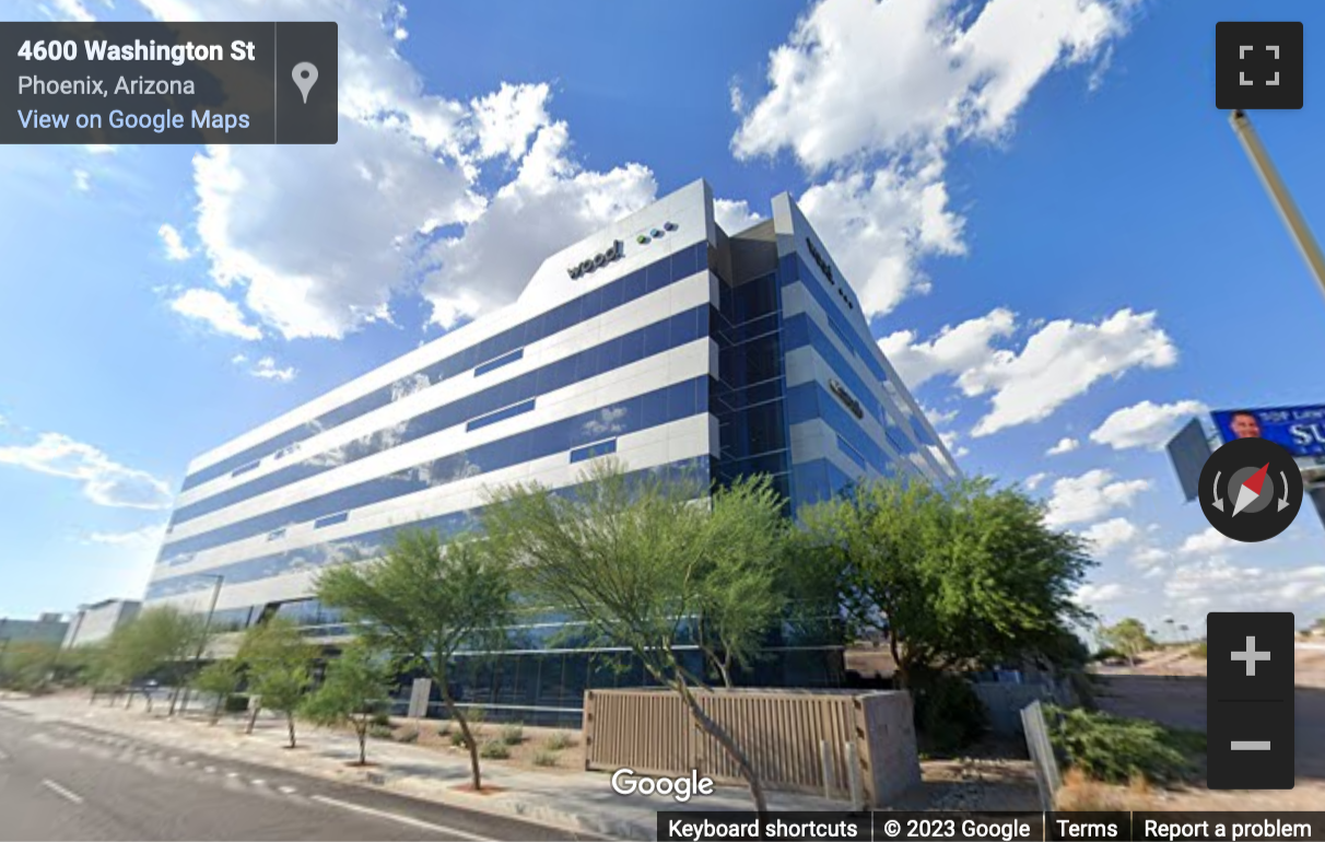 Street View image of 4600 East Washington Street, Suite 300, Phoenix, Arizona