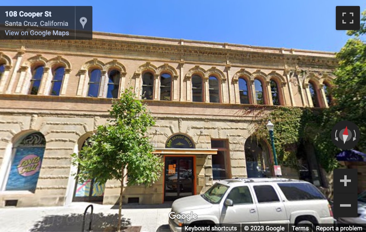 Street View image of 101 Cooper Street, Santa Cruz, California