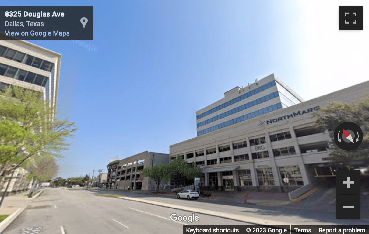 Street View image of 8300 Douglas Avenue, Suite 800, Dallas, Texas