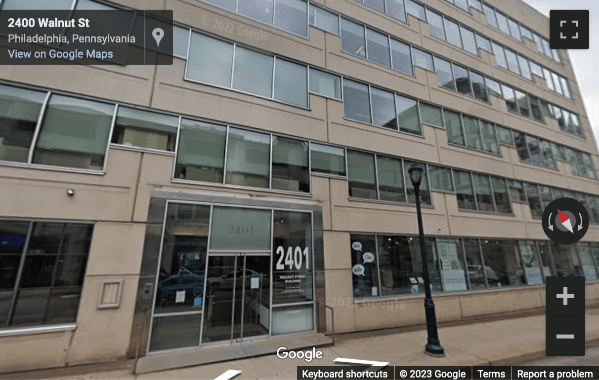 Street View image of Suite 102, 2401 Walnut St, Philadelphia, PA, Pennsylvania