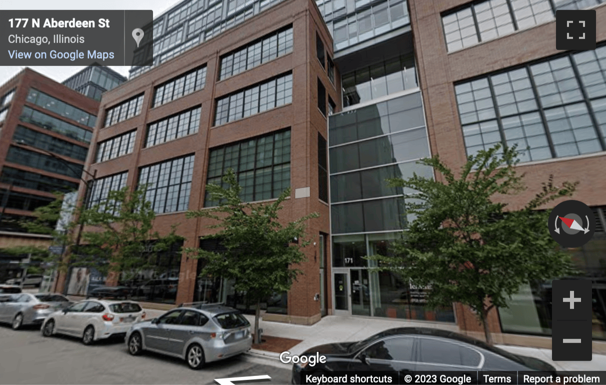 Street View image of 171 North Aberdeen Street, Suite 400, Chicago, Illinois