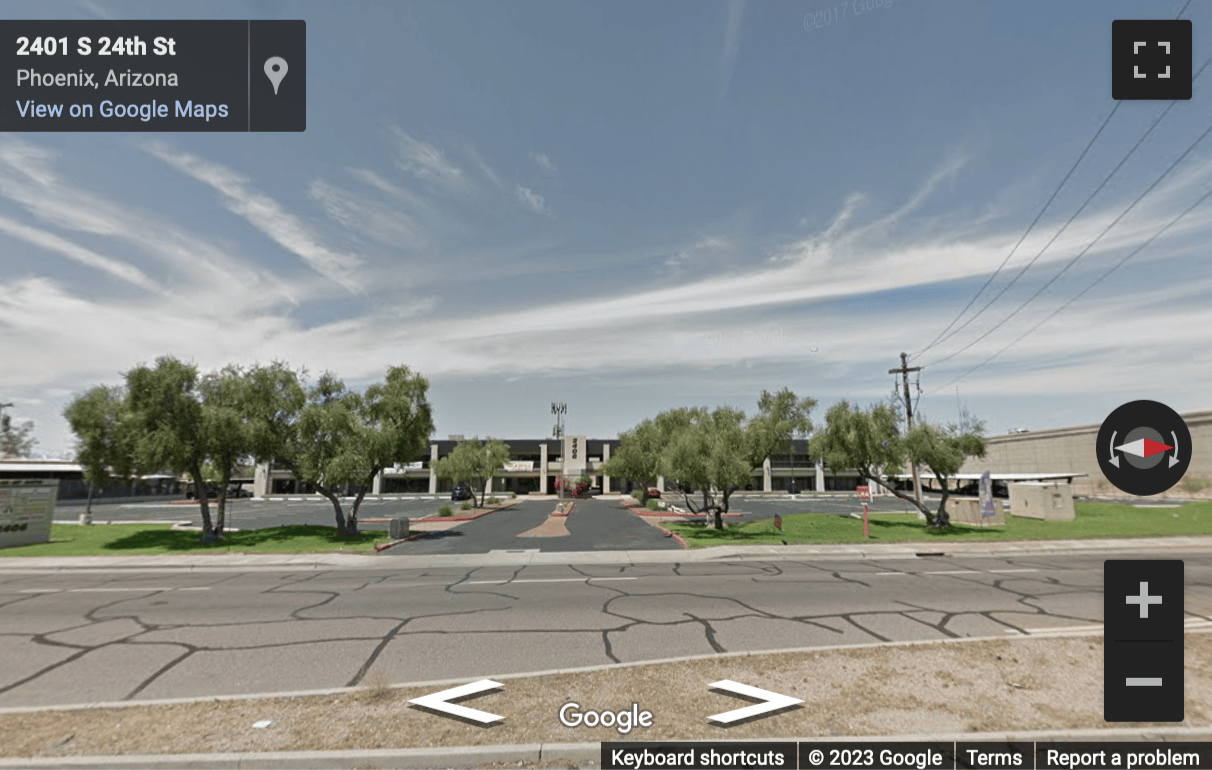 Street View image of 2406 S. 24th St. Suite E114, Phoenix, Arizona