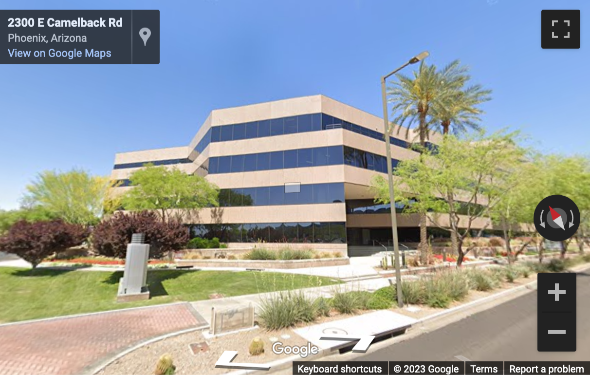 Street View image of 2390 East Camelback Road, Scottsdale, Phoenix, Arizona