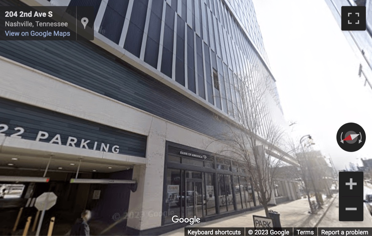 Street View image of 222 Second Avenue, Nashville, Tennessee