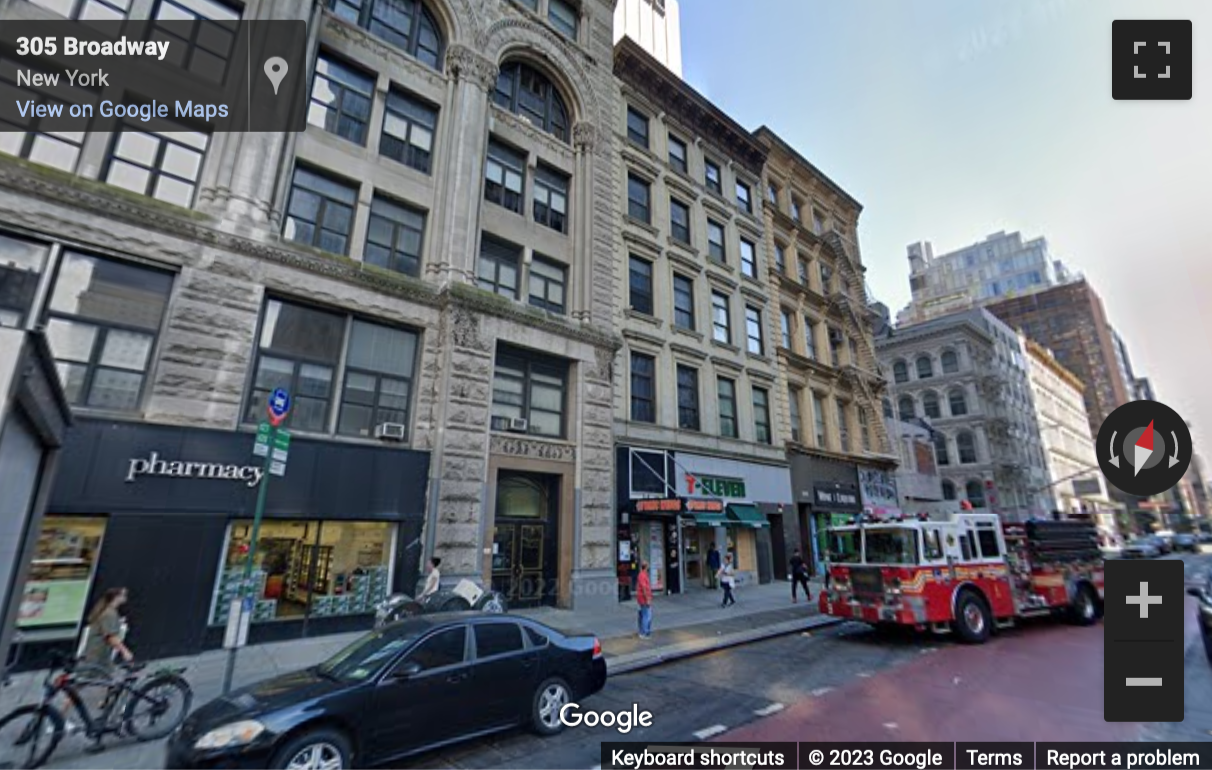 Street View image of 305 Broadway, Federal Plaza, New York City