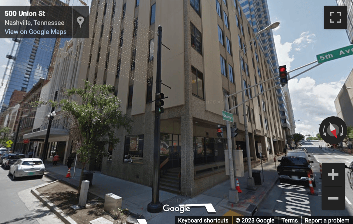 Street View image of 501 Union St, Nashville, Tennessee