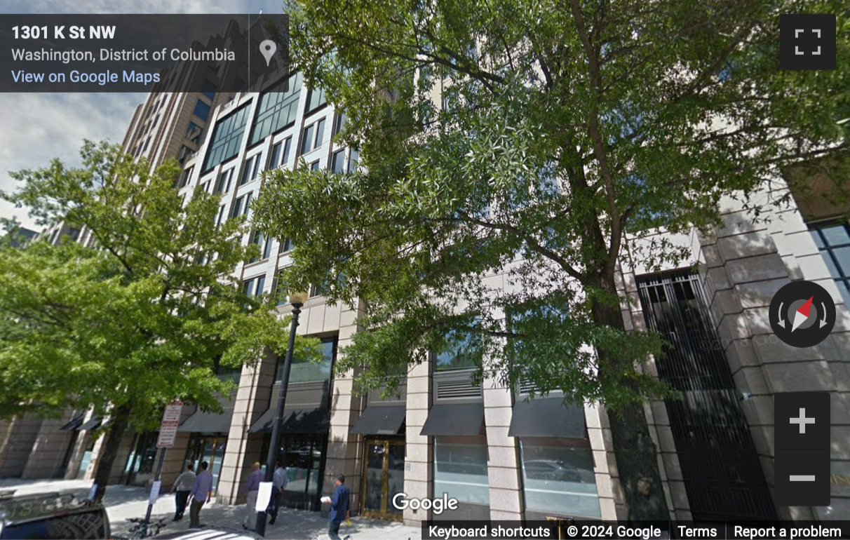 Street View image of 1301 K St NW, Washington DC, District of Columbia