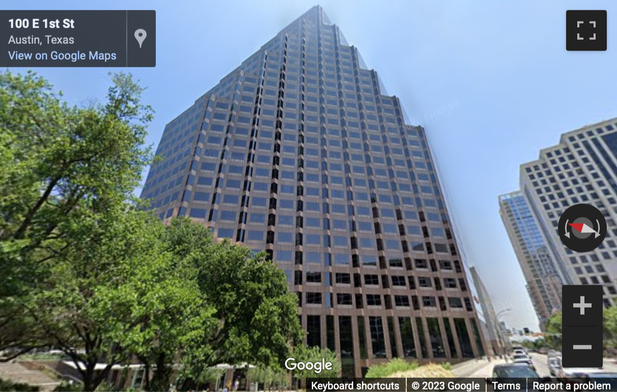 Street View image of 111 Congress Avenue, Suite 400, Austin, Texas