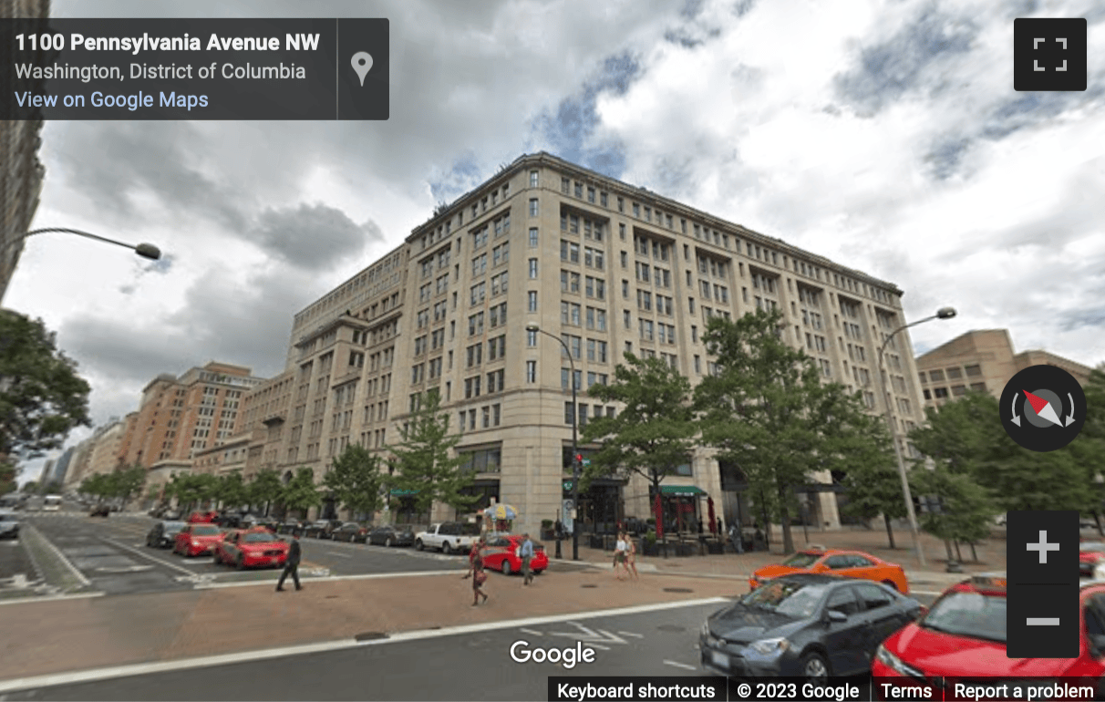 Street View image of 1101 Pennsylvania Avenue Northwest, Suite 300, Washington DC, District of Columbia
