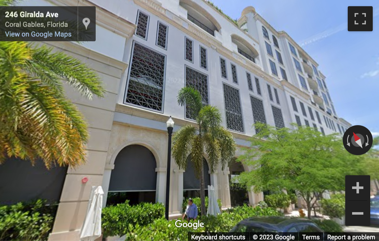 Street View image of 255 Giralda Avenue, Coral Gables, FL 33134, Miami, Florida