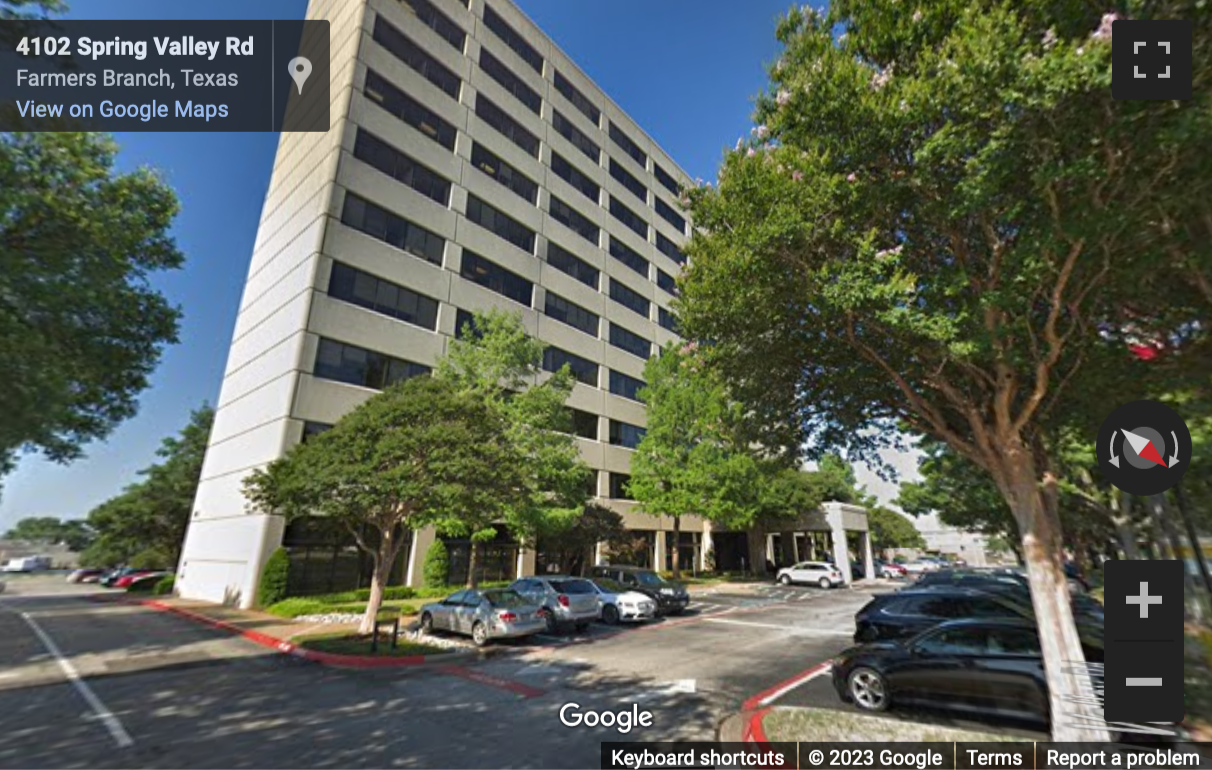 Street View image of 4100 Spring Valley Rd, Farmers Branch, Texas