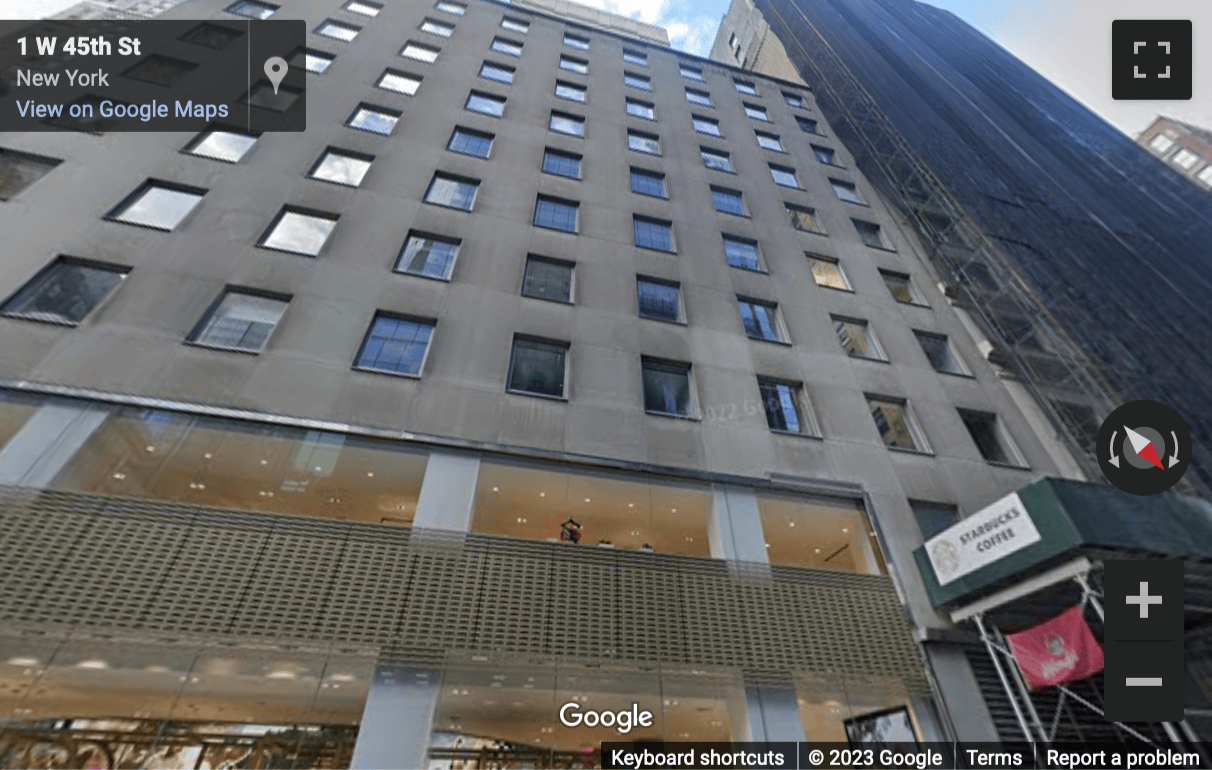 Street View image of 530 Fifth Avenue, New York City