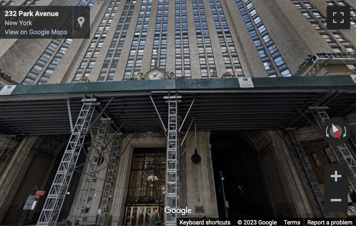 Street View image of 230 Park Avenue, New York City