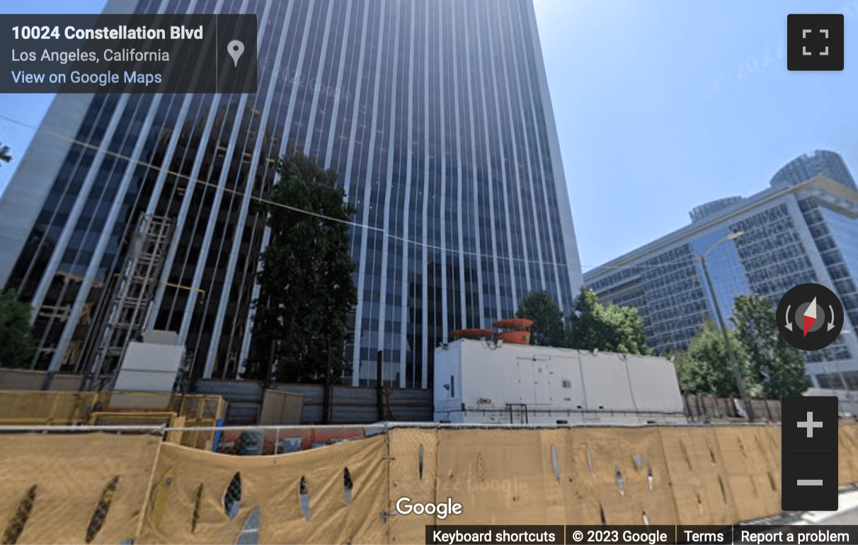 Street View image of 2029 Century Park East, Suite 400N, Los Angeles, California