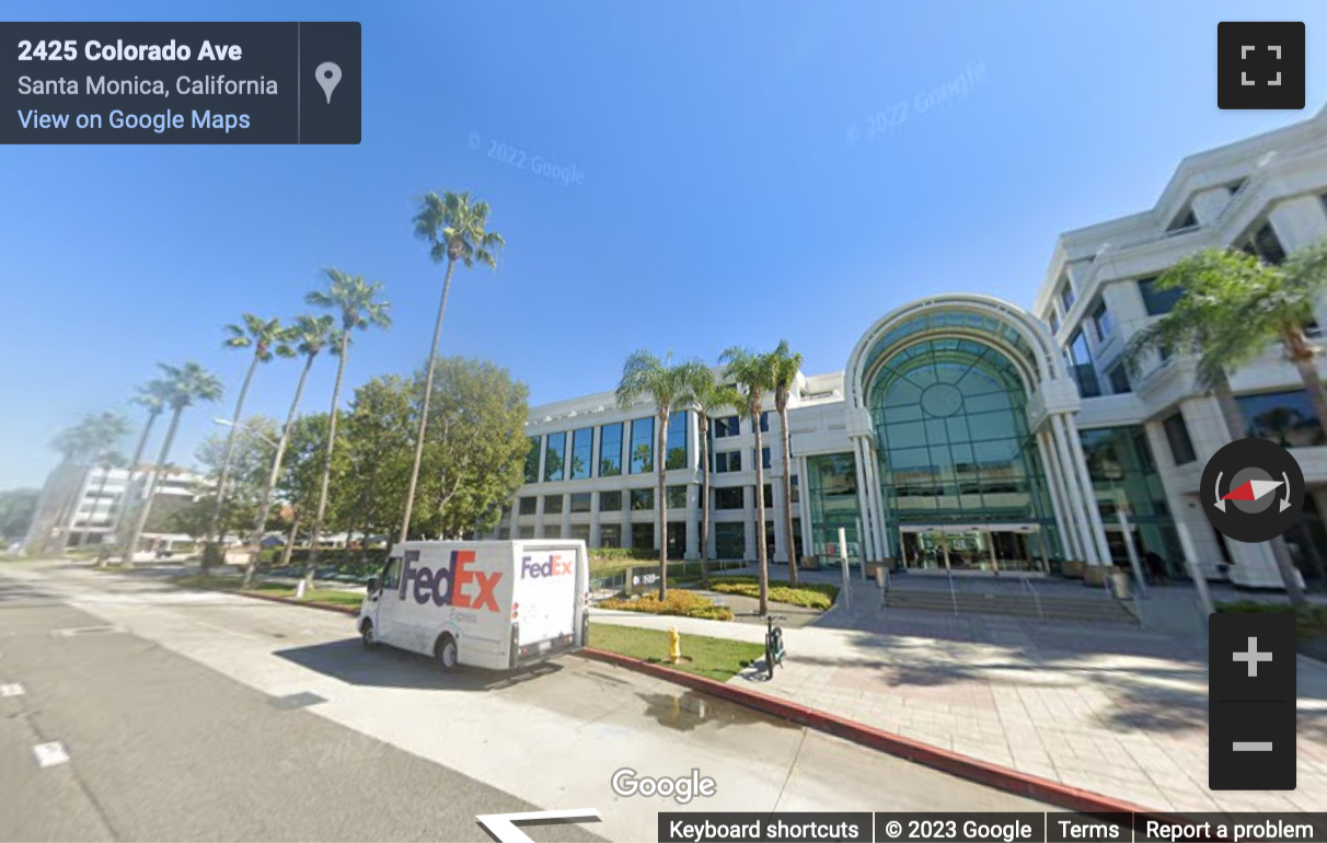 Street View image of 2450 Colorado Avenue, Suite 100E, Santa Monica, California