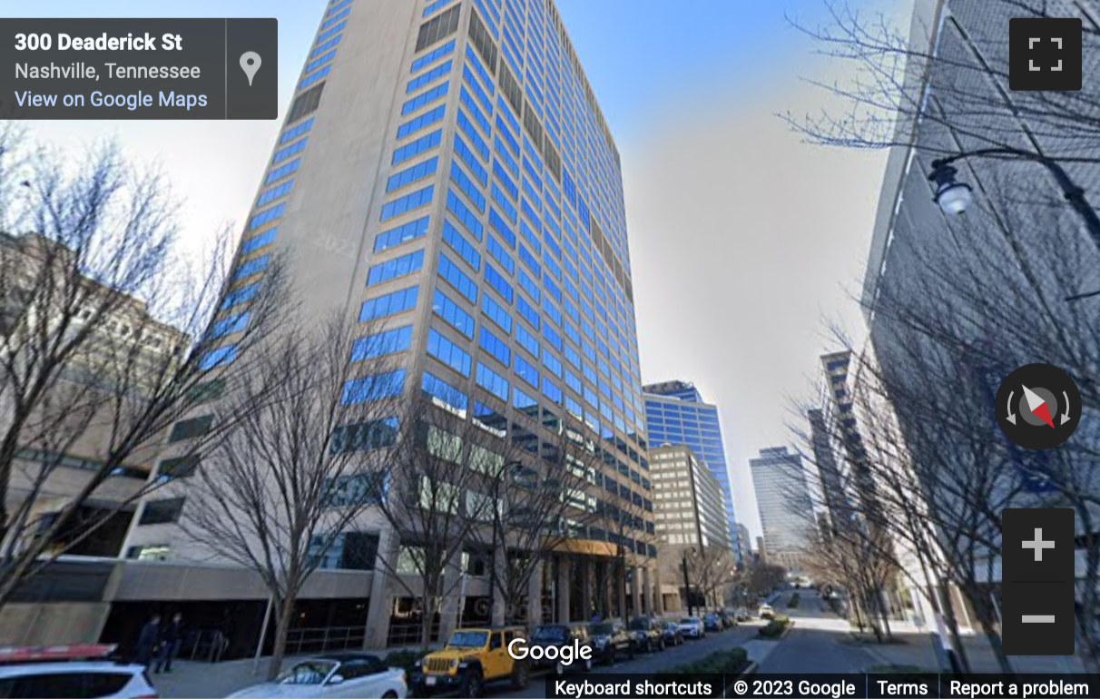 Street View image of 315 Deaderick St, Suite 1550, Nashville, Tennessee