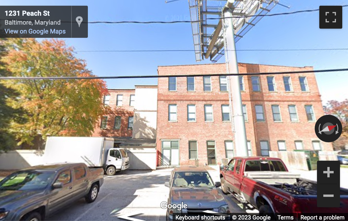 Street View image of Bullseye Business Center, 190 West Ostend St, Baltimore, Maryland